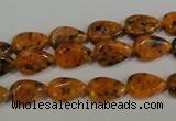 CLJ331 15.5 inches 8*12mm flat teardrop dyed sesame jasper beads