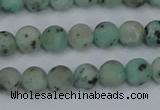 CLJ410 15.5 inches 4mm round matte sesame jasper beads wholesale