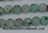 CLJ411 15.5 inches 6mm round matte sesame jasper beads wholesale