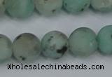 CLJ414 15.5 inches 12mm round matte sesame jasper beads wholesale