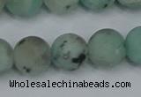 CLJ415 15.5 inches 14mm round matte sesame jasper beads wholesale