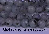 CLJ421 15.5 inches 6mm faceted round sesame jasper beads