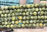 CLJ592 15 inches 8mm round matte sesame jasper beads