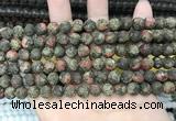 CLJ596 15 inches 8mm round matte sesame jasper beads