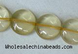 CLQ04 15.5 inches 12mm coin natural lemon quartz beads Wholesale