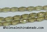 CLQ11 15.5 inches 8*12mm faceted rice natural lemon quartz beads