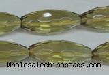 CLQ14 15.5 inches 12*30mm faceted rice natural lemon quartz beads