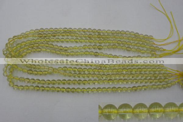 CLQ151 15.5 inches 6mm round natural lemon quartz beads wholesale