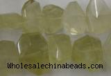 CLQ173 13*18mm – 20*28mm faceted nuggets natural lemon quartz beads