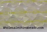 CLQ314 15.5 inches 12mm faceted nuggets lemon quartz beads