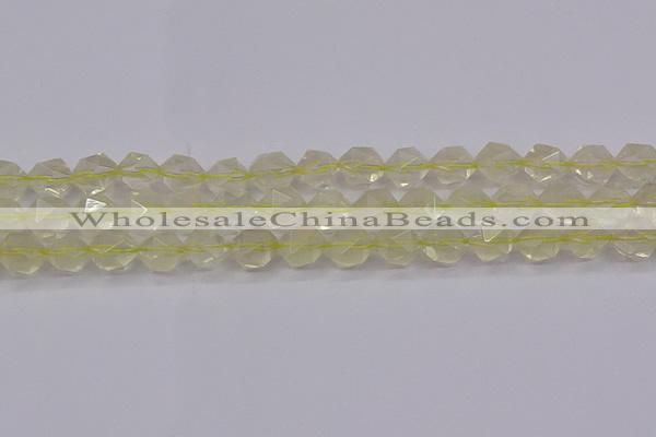 CLQ314 15.5 inches 12mm faceted nuggets lemon quartz beads