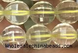 CLQ322 15.5 inches 8mm faceted round natural lemon quartz beads