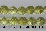 CLQ56 15.5 inches 8mm faceted round natural lemon quartz beads