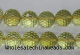 CLQ57 15.5 inches 10mm faceted round natural lemon quartz beads