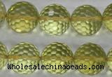 CLQ60 15.5 inches 16mm faceted round natural lemon quartz beads