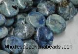 CLR09 16 inches 20mm flat round larimar gemstone beads wholesale