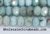 CLR101 15.5 inches 4*6mm faceted rondelle larimar gemstone beads