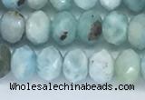 CLR102 15.5 inches 4*7mm faceted rondelle larimar gemstone beads