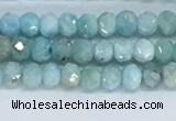 CLR108 15.5 inches 2*3mm faceted rondelle natural larimar beads