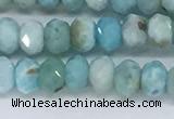 CLR109 15.5 inches 2.5*4mm faceted rondelle natural larimar beads