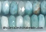 CLR113 15.5 inches 5*8mm faceted rondelle natural larimar beads