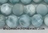 CLR137 15.5 inches 7mm faceted round natural larimar beads