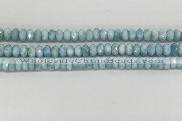 CLR139 15.5 inches 4*6mm faceted rondelle natural larimar beads