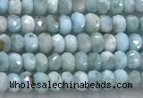 CLR159 15 inches 2*3mm faceted rondelle larimar beads wholesale