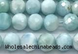 CLR163 15 inches 6mm faceted round larimar gemstone beads