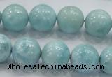 CLR21 15.5 inches 14mm round grade AA natural larimar gemstone beads