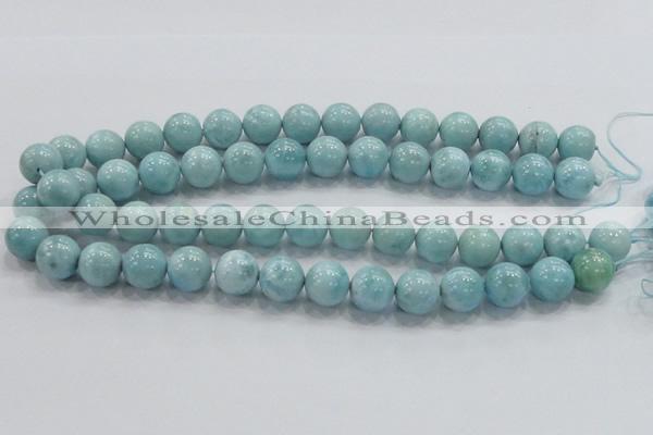 CLR21 15.5 inches 14mm round grade AA natural larimar gemstone beads