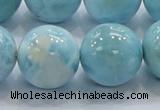 CLR24 15.5 inches 20mm round grade AA natural larimar gemstone beads