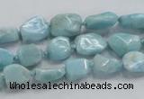 CLR26 15.5 inches 8*10mm nugget natural larimar gemstone chips beads