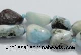 CLR27 15.5 inches nugget natural larimar gemstone beads wholesale