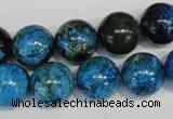 CLR305 15.5 inches 14mm round dyed larimar gemstone beads