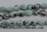 CLR35 15.5 inches 6*8mm oval natural larimar gemstone beads