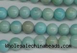 CLR350 15.5 inches 4mm round dyed larimar gemstone beads