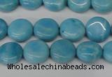 CLR360 15.5 inches 10mm flat round dyed larimar gemstone beads