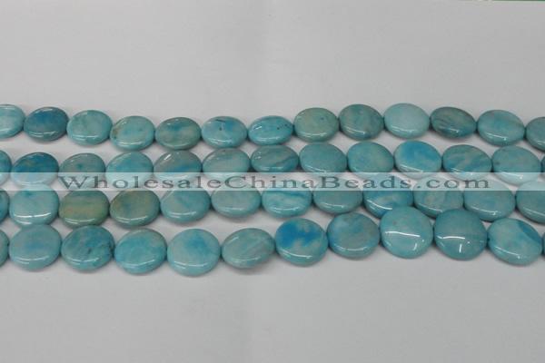 CLR363 15.5 inches 16mm flat round dyed larimar gemstone beads