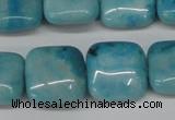 CLR382 15.5 inches 14*14mm square dyed larimar gemstone beads