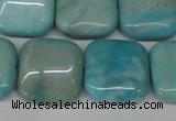 CLR383 15.5 inches 16*16mm square dyed larimar gemstone beads