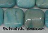 CLR385 15.5 inches 20*20mm square dyed larimar gemstone beads