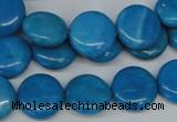 CLR411 15.5 inches 12mm flat round dyed larimar gemstone beads