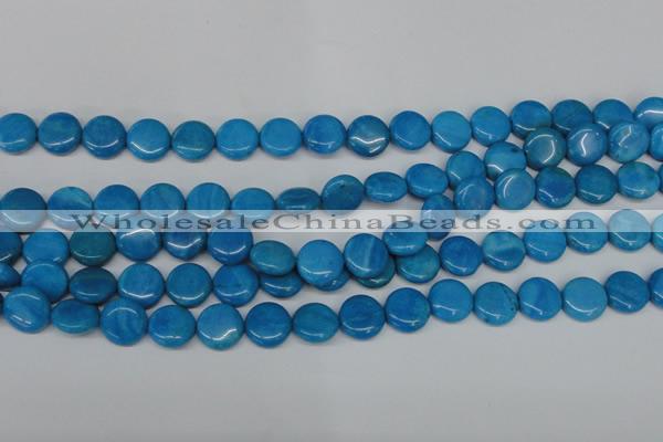 CLR411 15.5 inches 12mm flat round dyed larimar gemstone beads