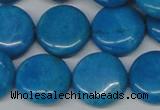 CLR416 15.5 inches 25mm flat round dyed larimar gemstone beads