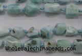 CLR46 15.5 inches 6*7mm – 10*12mm nuggets natural larimar beads