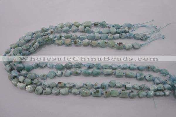 CLR46 15.5 inches 6*7mm – 10*12mm nuggets natural larimar beads