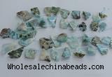 CLR90 Top drilled 15*20mm - 25*35mm freeform larimar beads