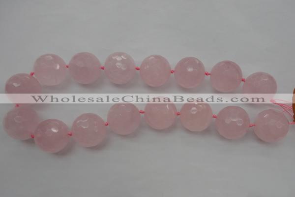 CLS103 15.5 inches 25mm faceted round large rose quartz beads