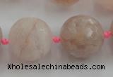 CLS111 15.5 inches 25mm faceted round large pink quartz beads